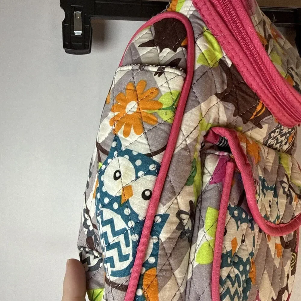 N. Gil Owl Mini Backpack With Pink Monogram The Letter M Preowned
